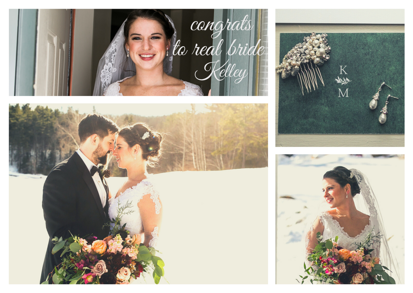 The Kelley Bridal Comb and earring Duo (Crystal Pearl and Rhinestone)
