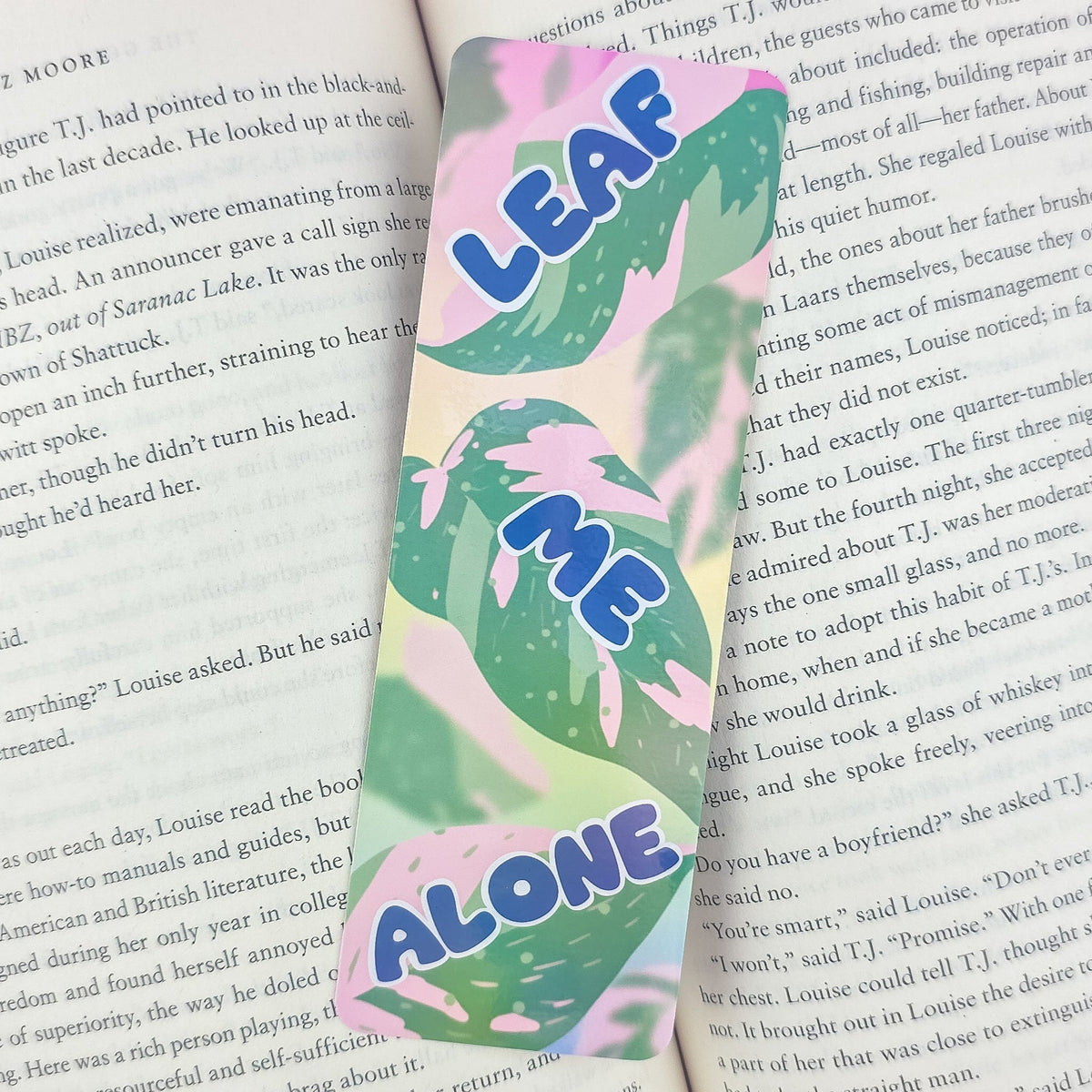 Leaf Me Alone Bookmark - Holographic Pink Princess Philodendron