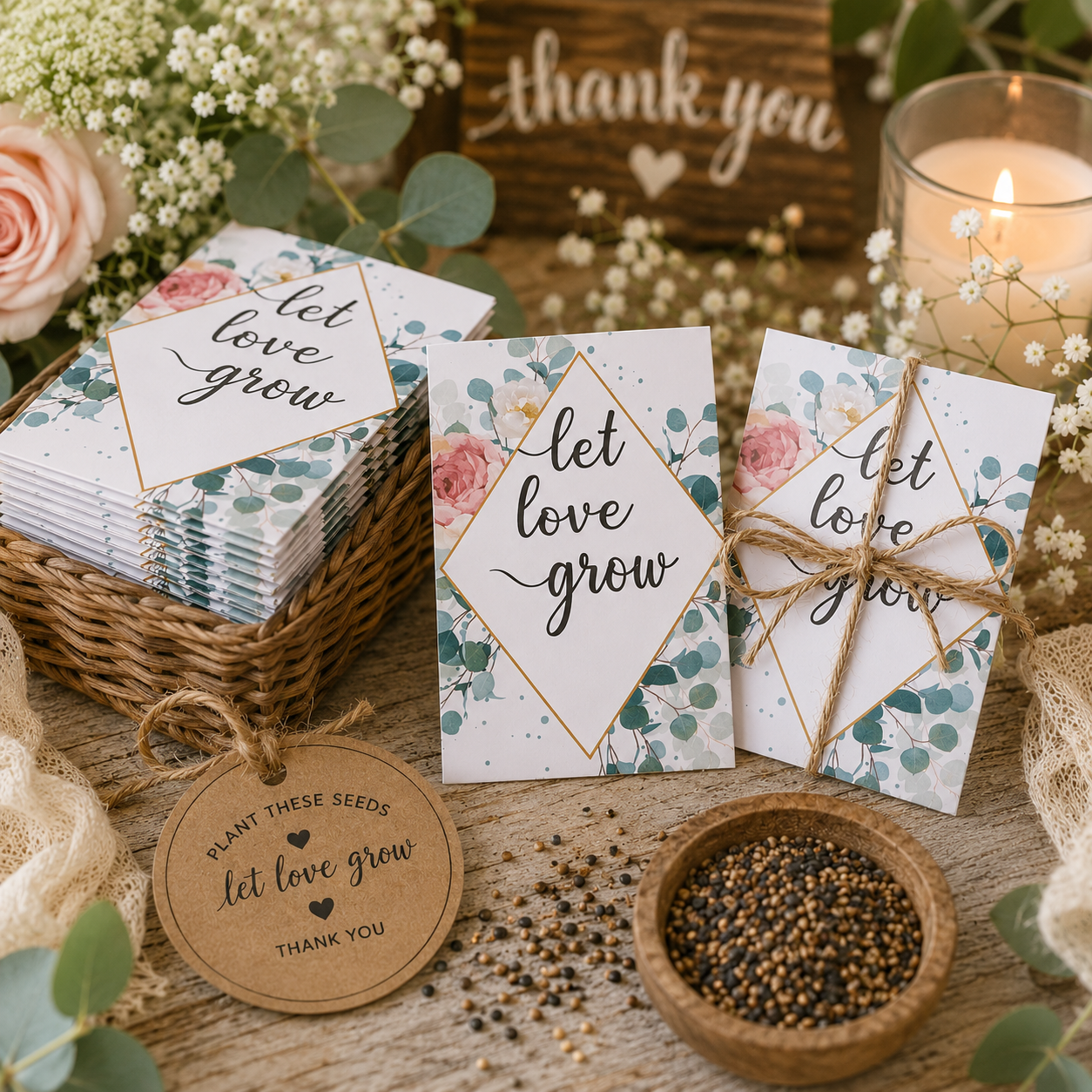 Let Love Grow Seed Packet Favors – 25 Pack