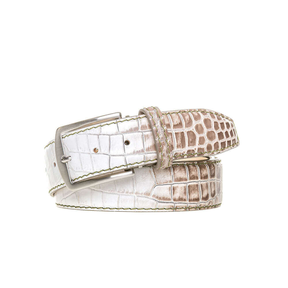 Special Edition Vintage Natural Mock Gator Leather Belt
