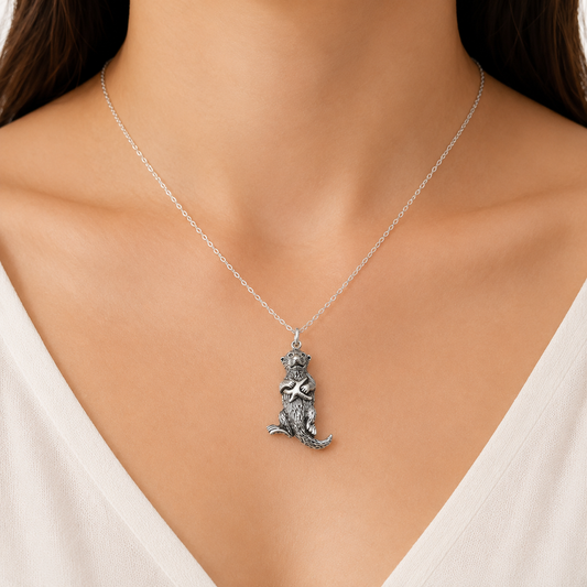 Sterling Silver Sea Otter Necklace | 18" Chain