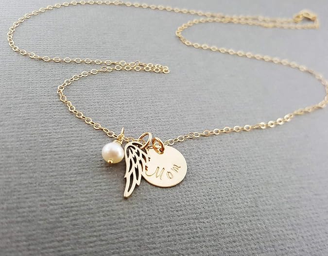 Angel Wing Memorial Necklace for Dad – Remembrance Jewelry