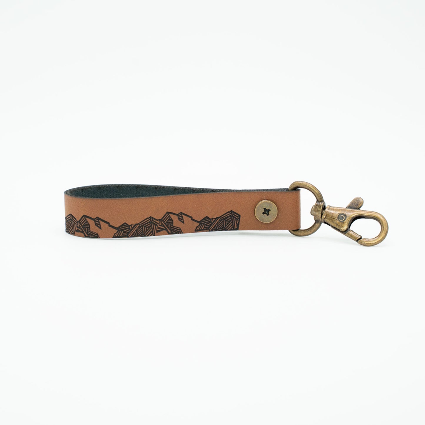Mountain Faux Leather Keychain