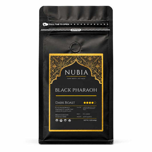 Black Pharaoh Organic Certified Dark Roast Coffee | 12 oz | Nubia, LLC