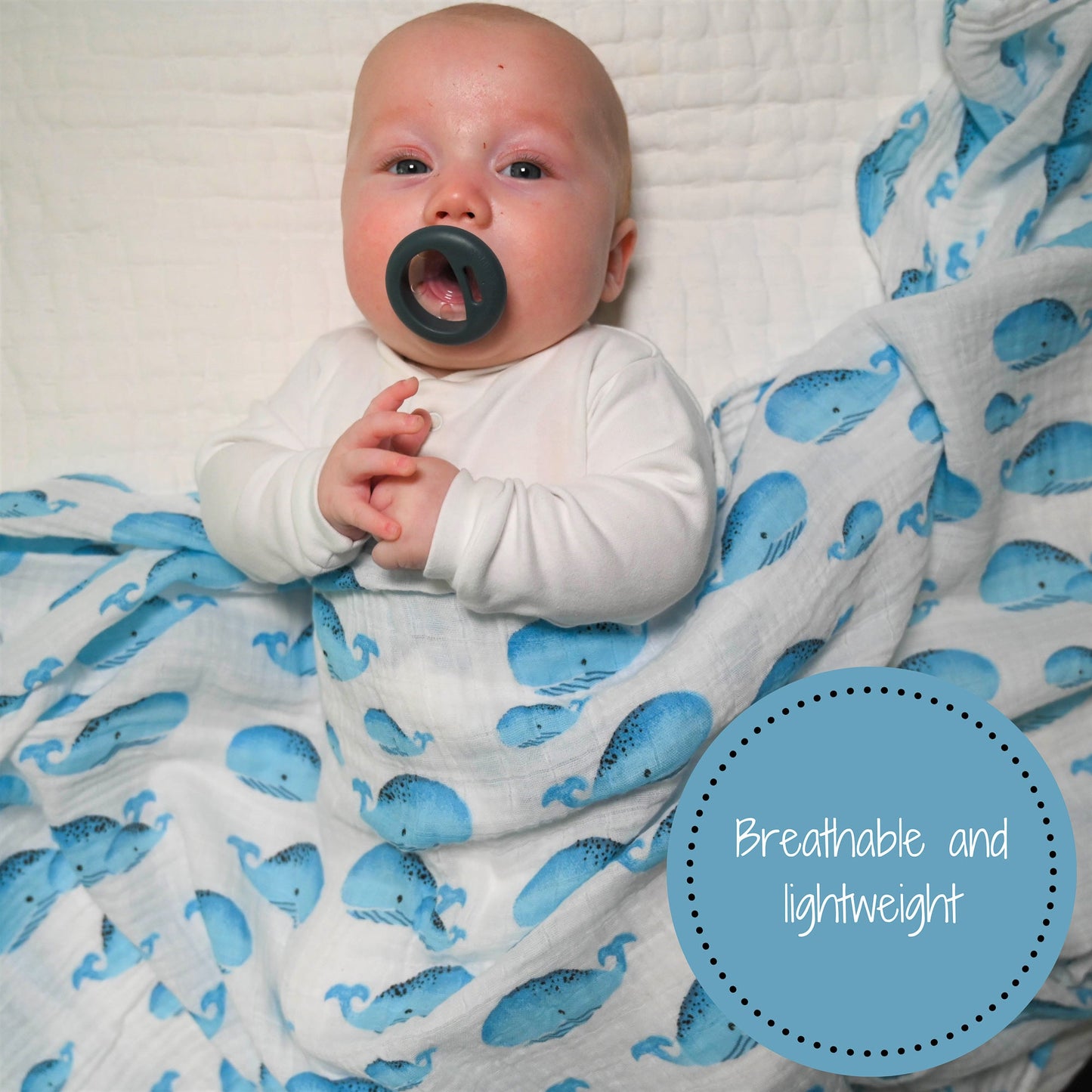 Whale, Whale, Whale Swaddle Blanket