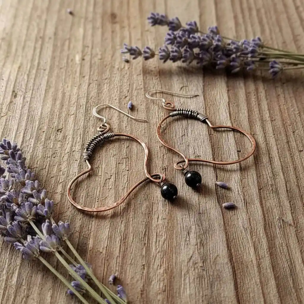 Sculpted Copper Butterfly Wing Abuse Survivor Earrings
