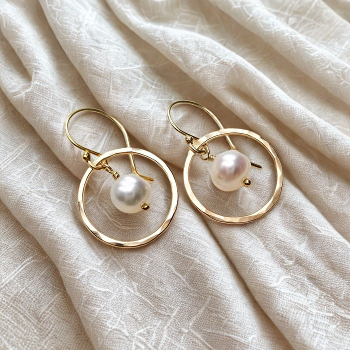 Orbit Pearl Earrings – Silver or Gold