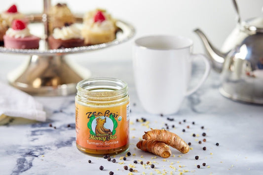 Award-Winning Organic Turmeric Sunrise Honey Tea – Golden Blend for Inflammation & Gut Health (10 oz)