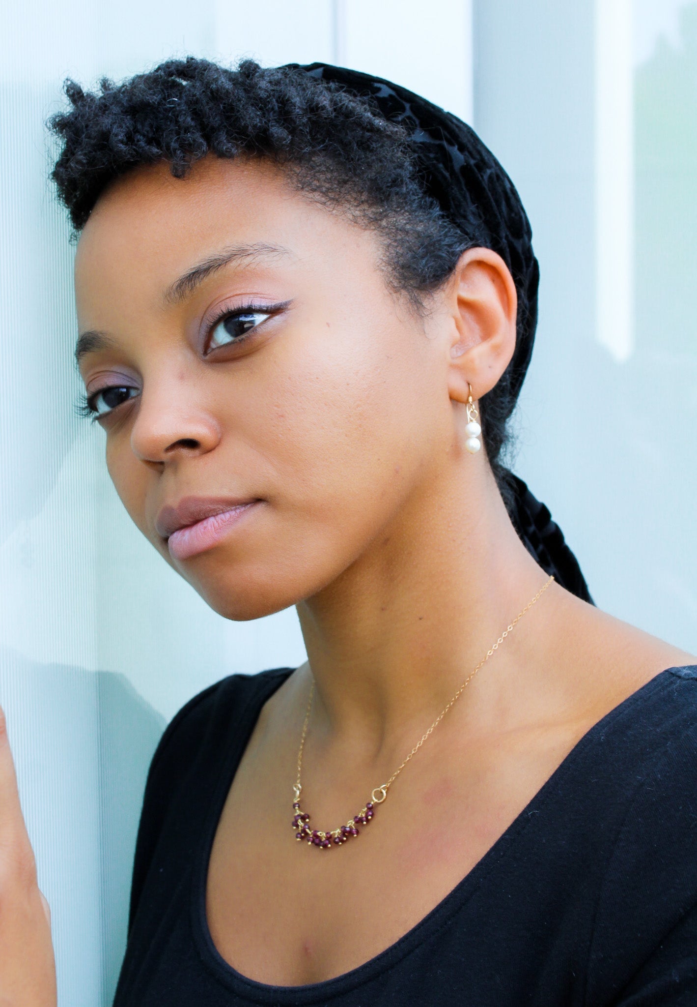 Double Pearl Drop Earrings