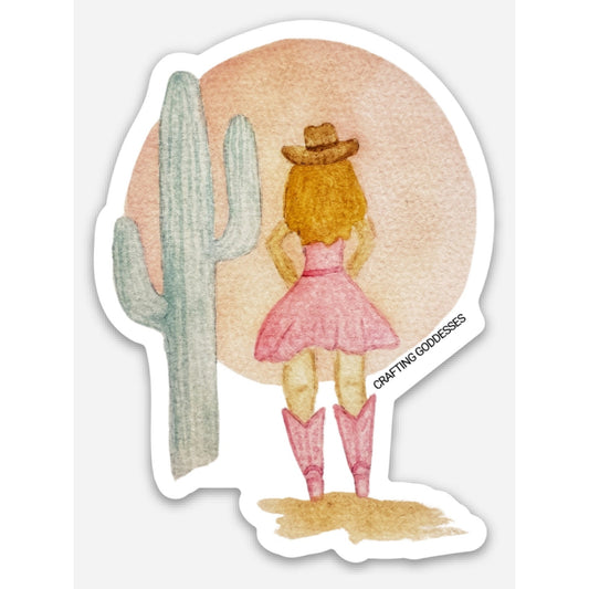 Sticker Exclusive - Desert Cowgirl Original Watercolor Art