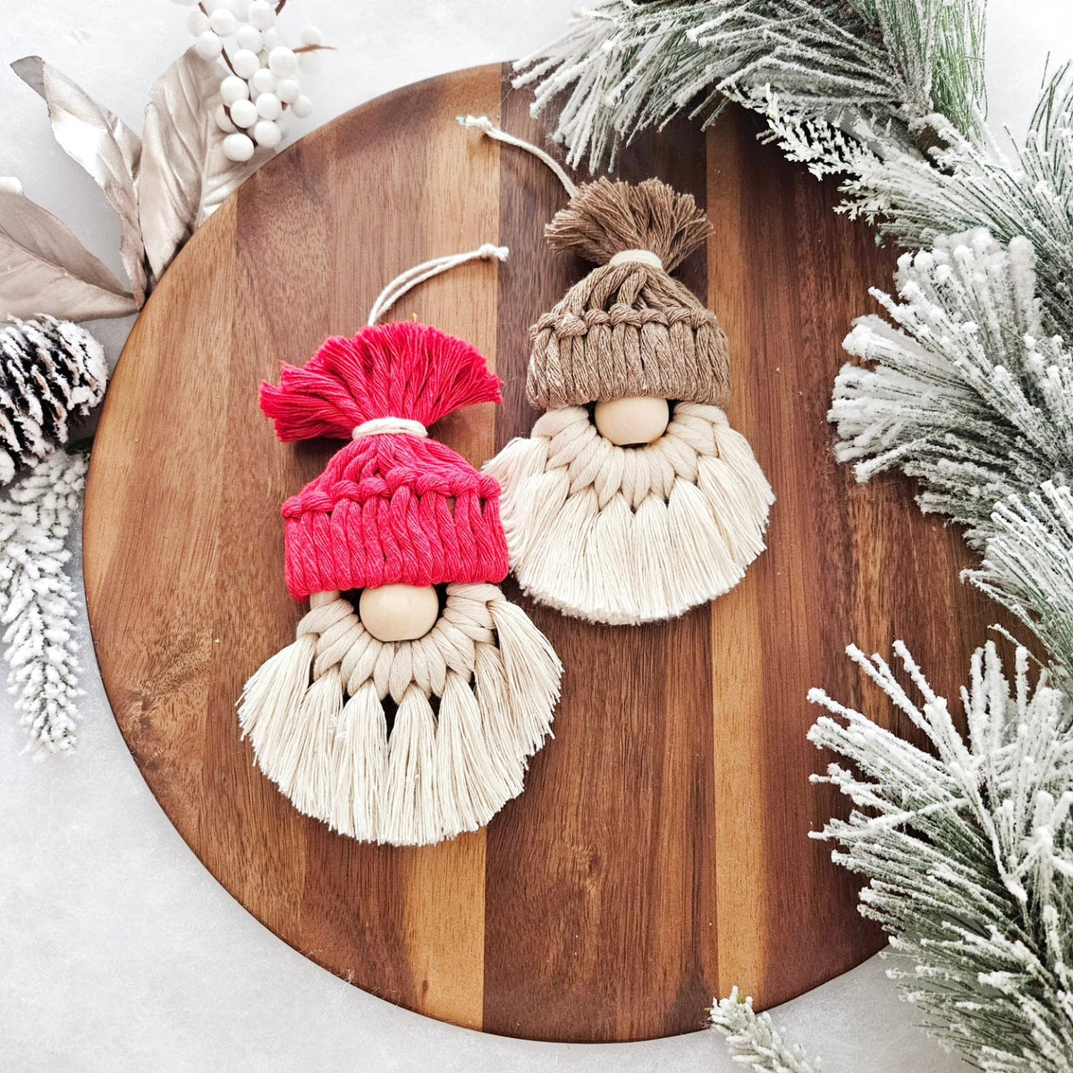 Macrame gnome Christmas ornament DIY craft kit