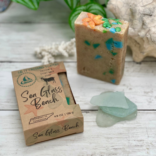 Sea Glass Beach Soap Bar with Tallow and Goat Milk