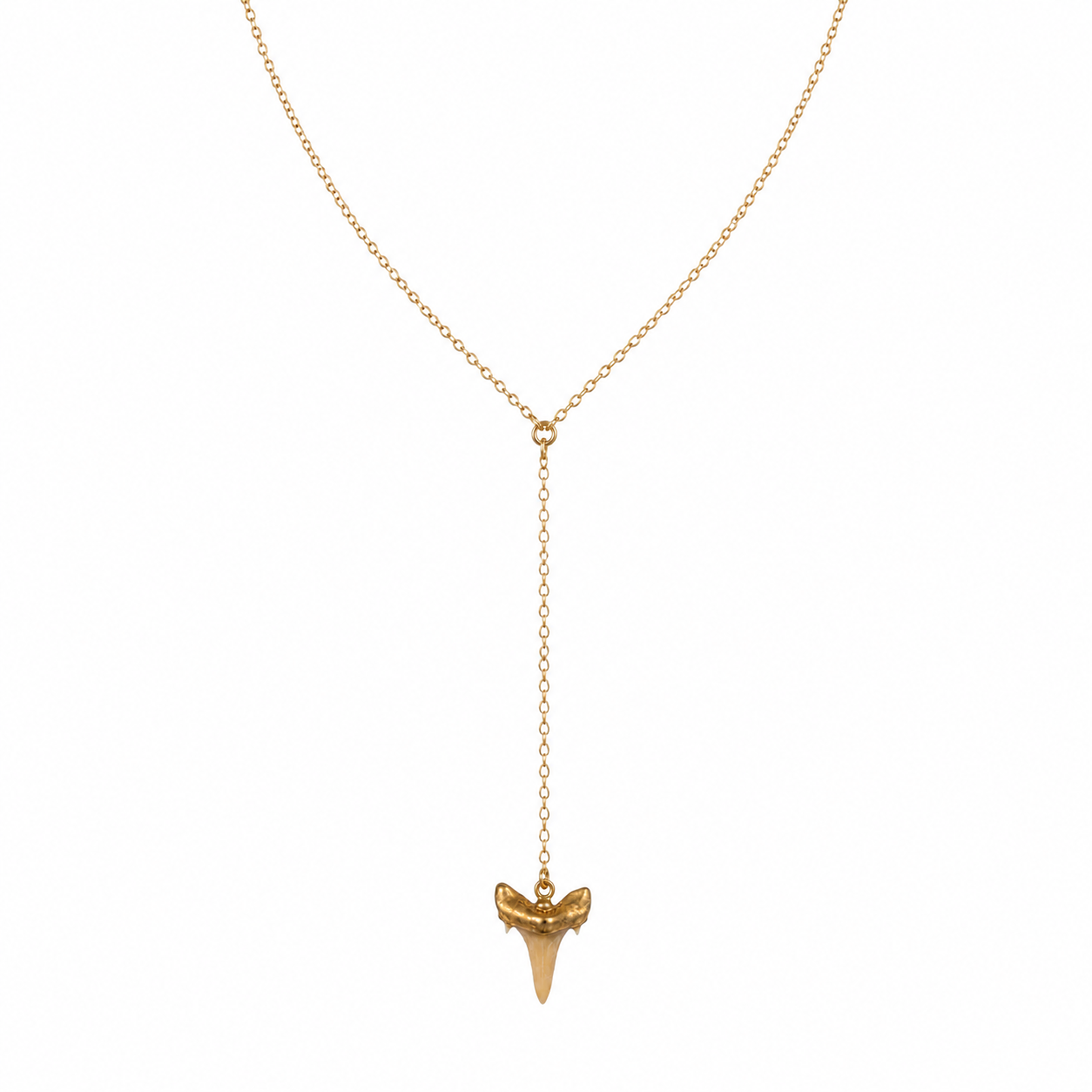 Gold Filled Shark Tooth Y Necklace