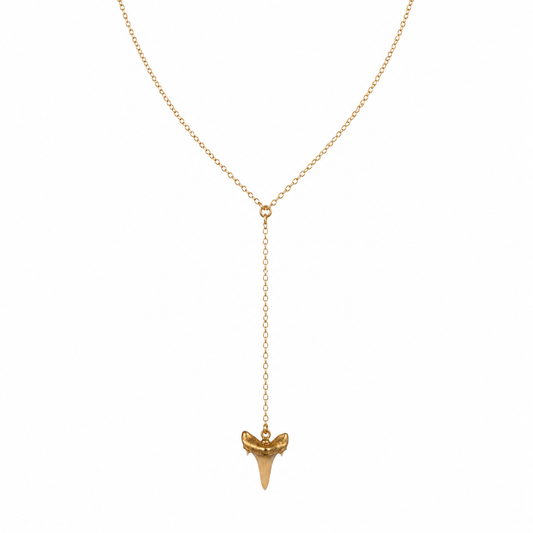 Gold Filled Shark Tooth Y Necklace