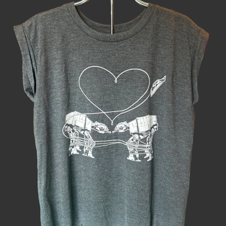 Shirt - Rolled Cuff Muscle Tee - Love AT-AT First Sight