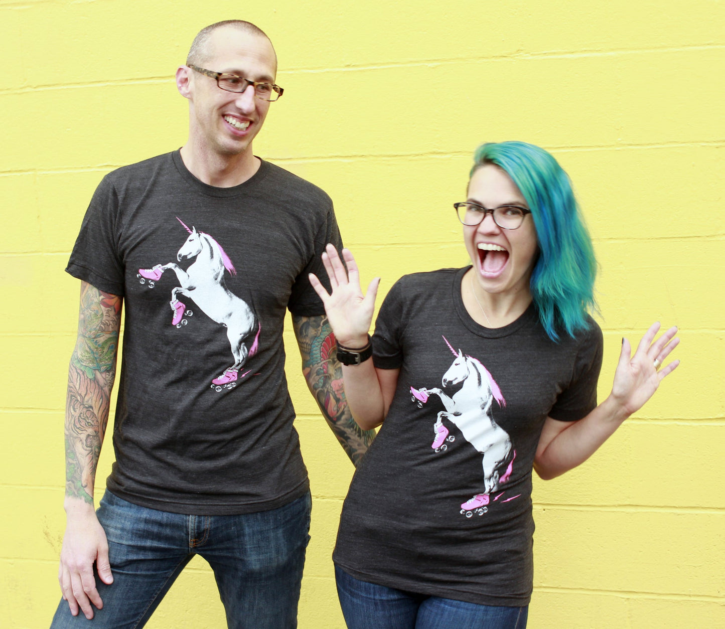 Shirt - Unisex Crew - Roller Skating Unicorn