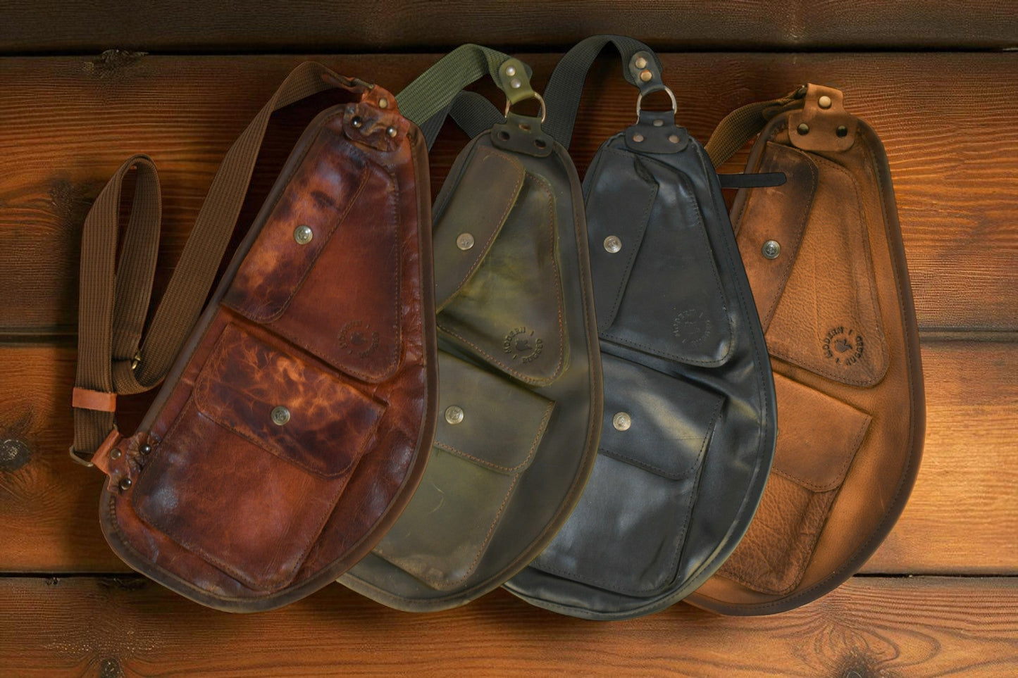 Bovine Leather Slim Sling - Olive