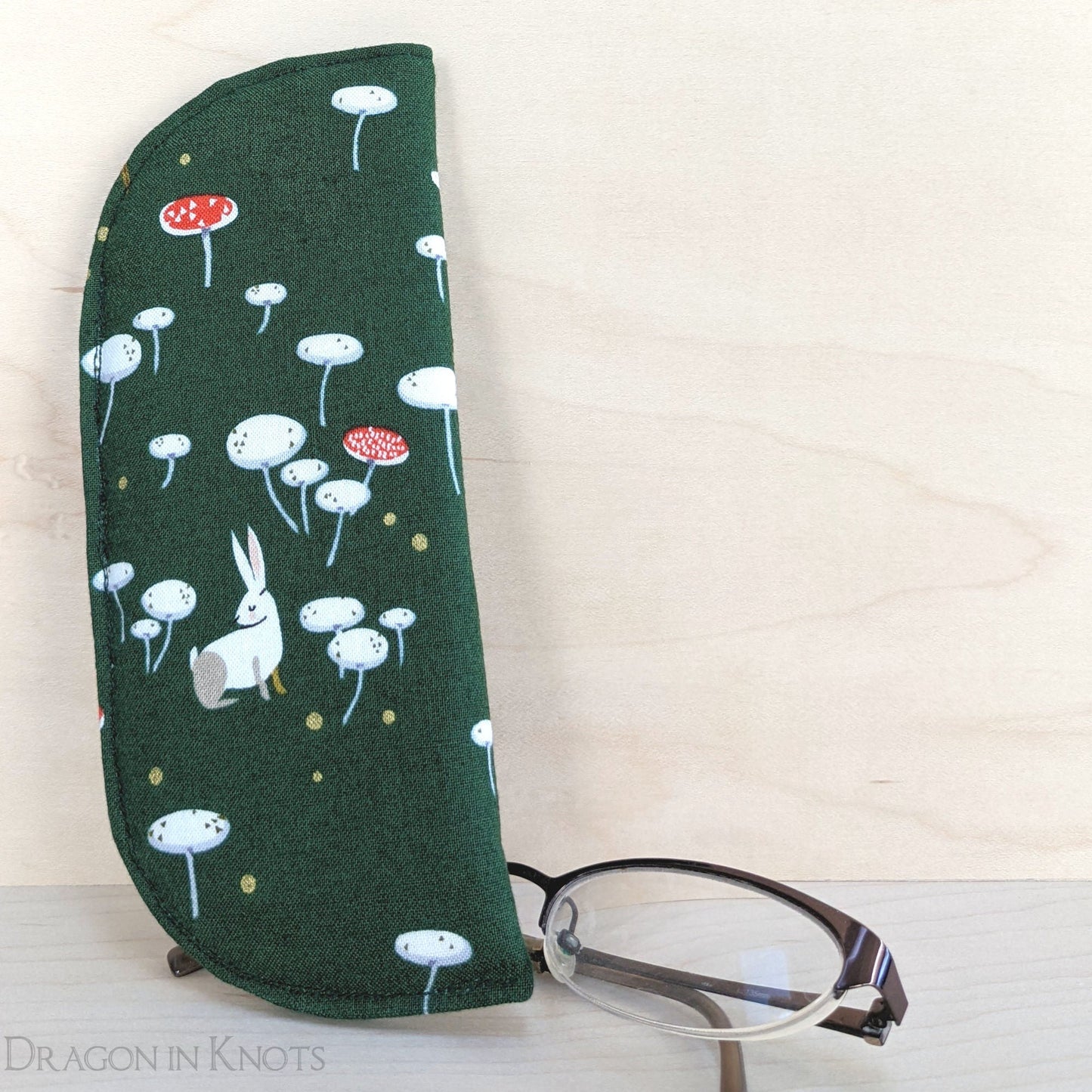 Mushroom and Rabbit Soft Eyeglass Case - S M