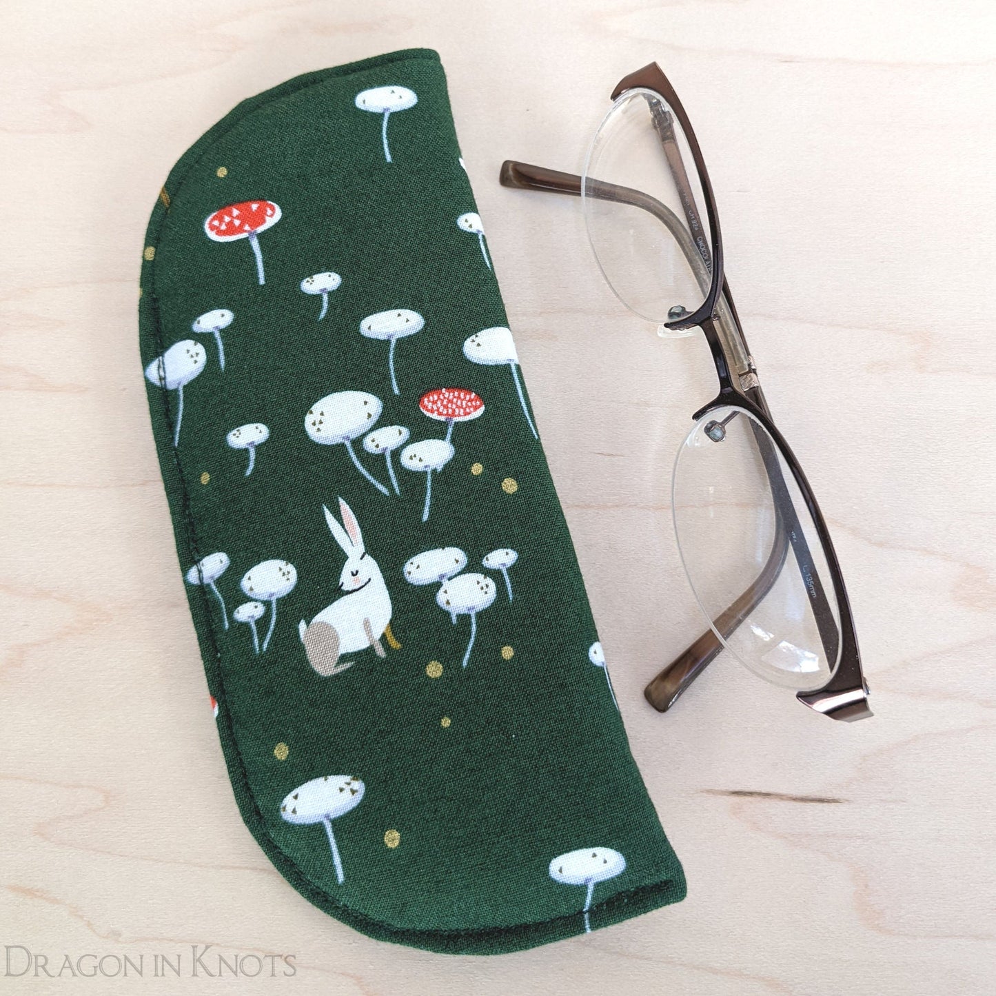 Mushroom and Rabbit Soft Eyeglass Case - S M
