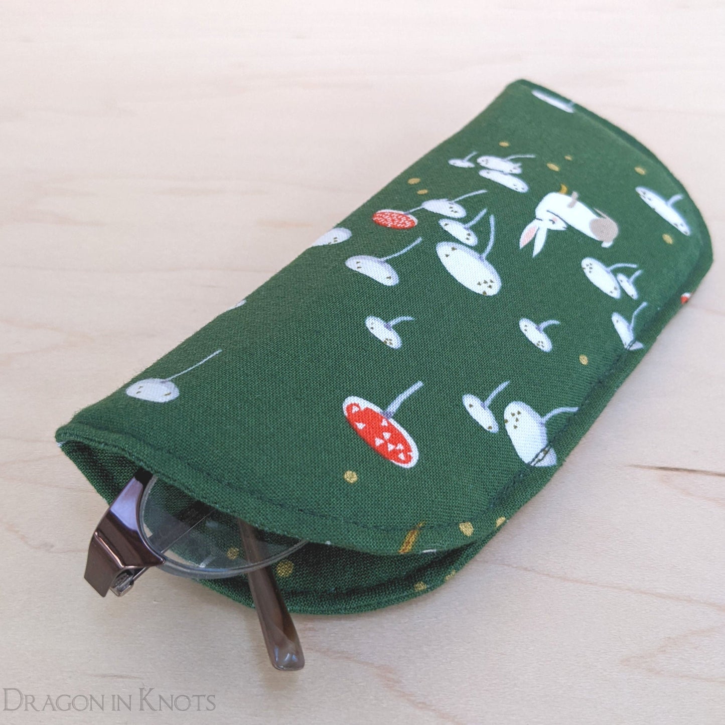 Mushroom and Rabbit Soft Eyeglass Case - S M