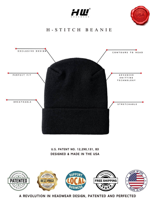 Haakwear American Flag Beanie, H Stitch Beanie