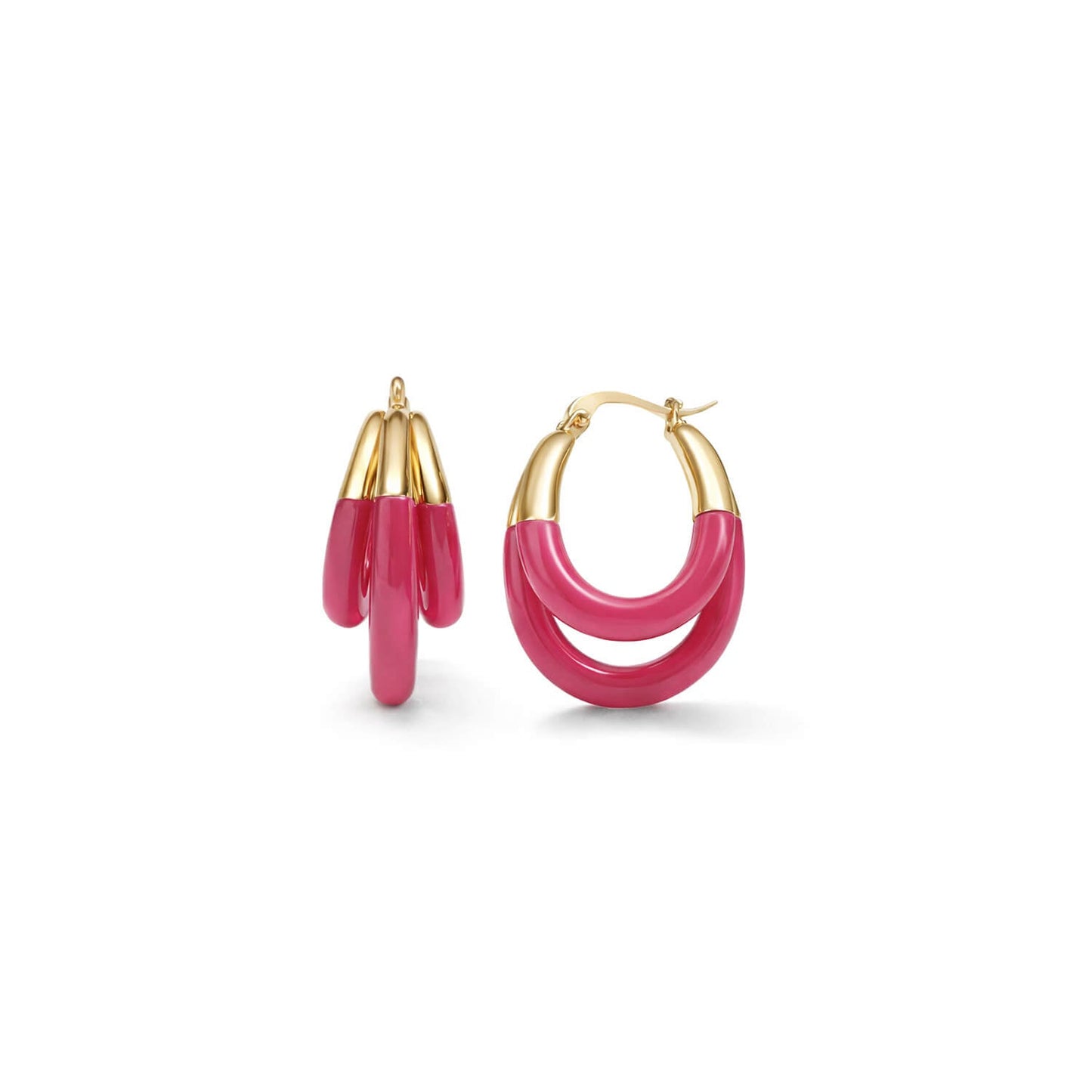 Triple Hoop Lucite Earrings