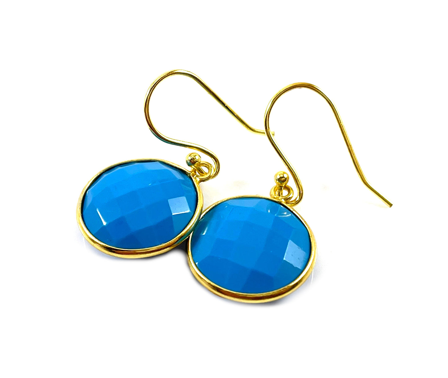 Vermeil Turquoise Faceted Drop Earrings