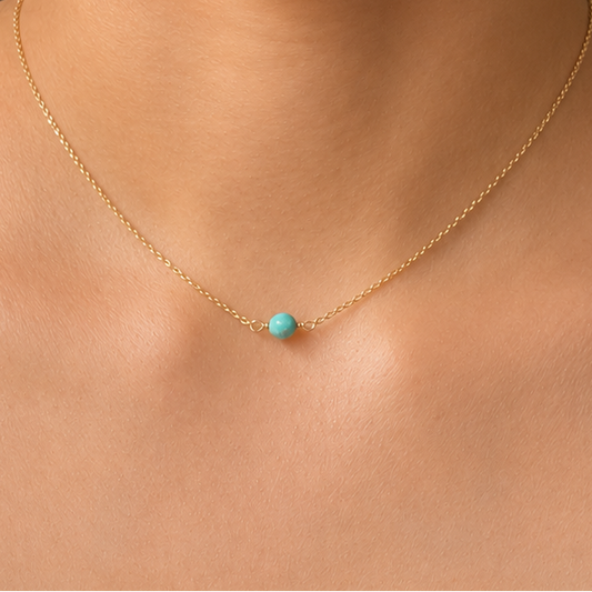 Turquoise Choker Necklace with Swarovski Clasp