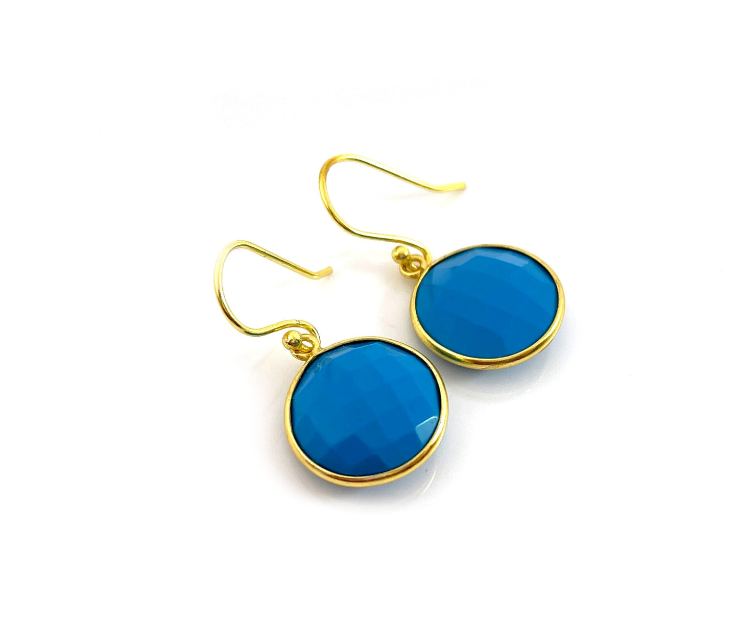 Vermeil Turquoise Faceted Drop Earrings