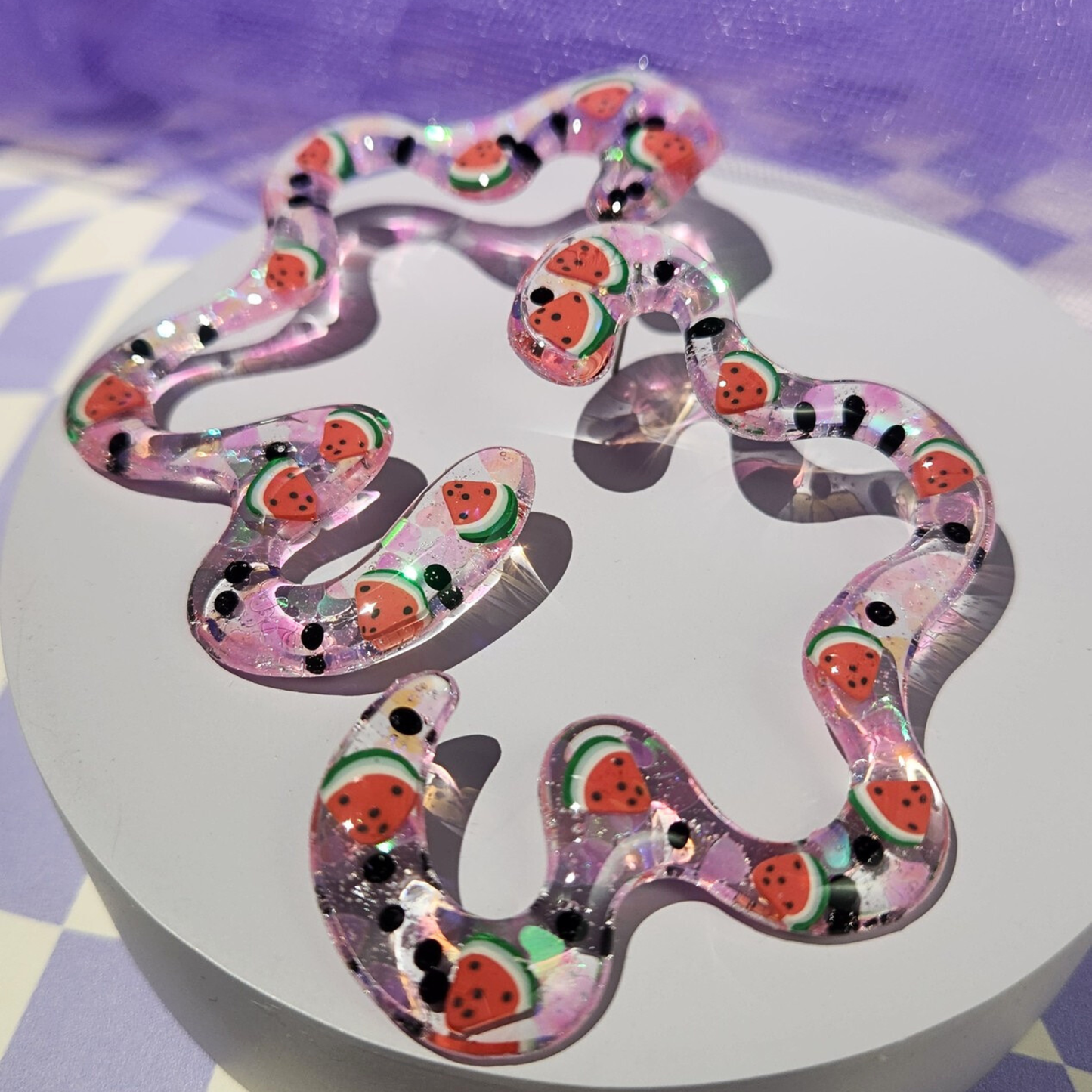 Watermelon Suga Half Squiggle Earrings