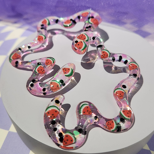 Watermelon Suga Half Squiggle Earrings