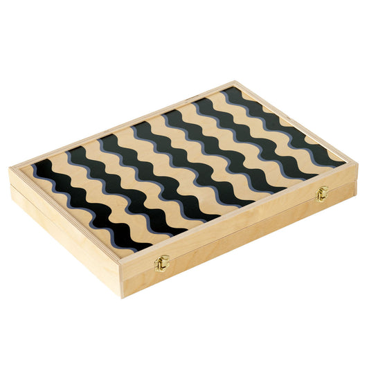 wavy lavender tabletop backgammon set