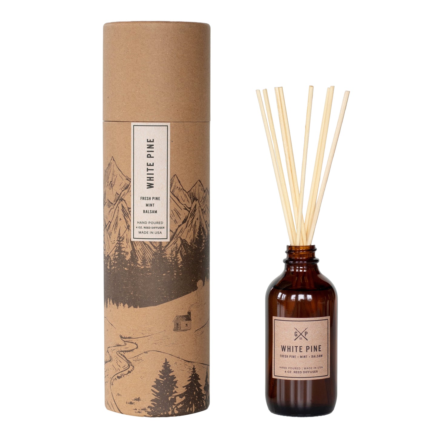 White Pine 4 oz. Balsam + Feather Reed Diffuser