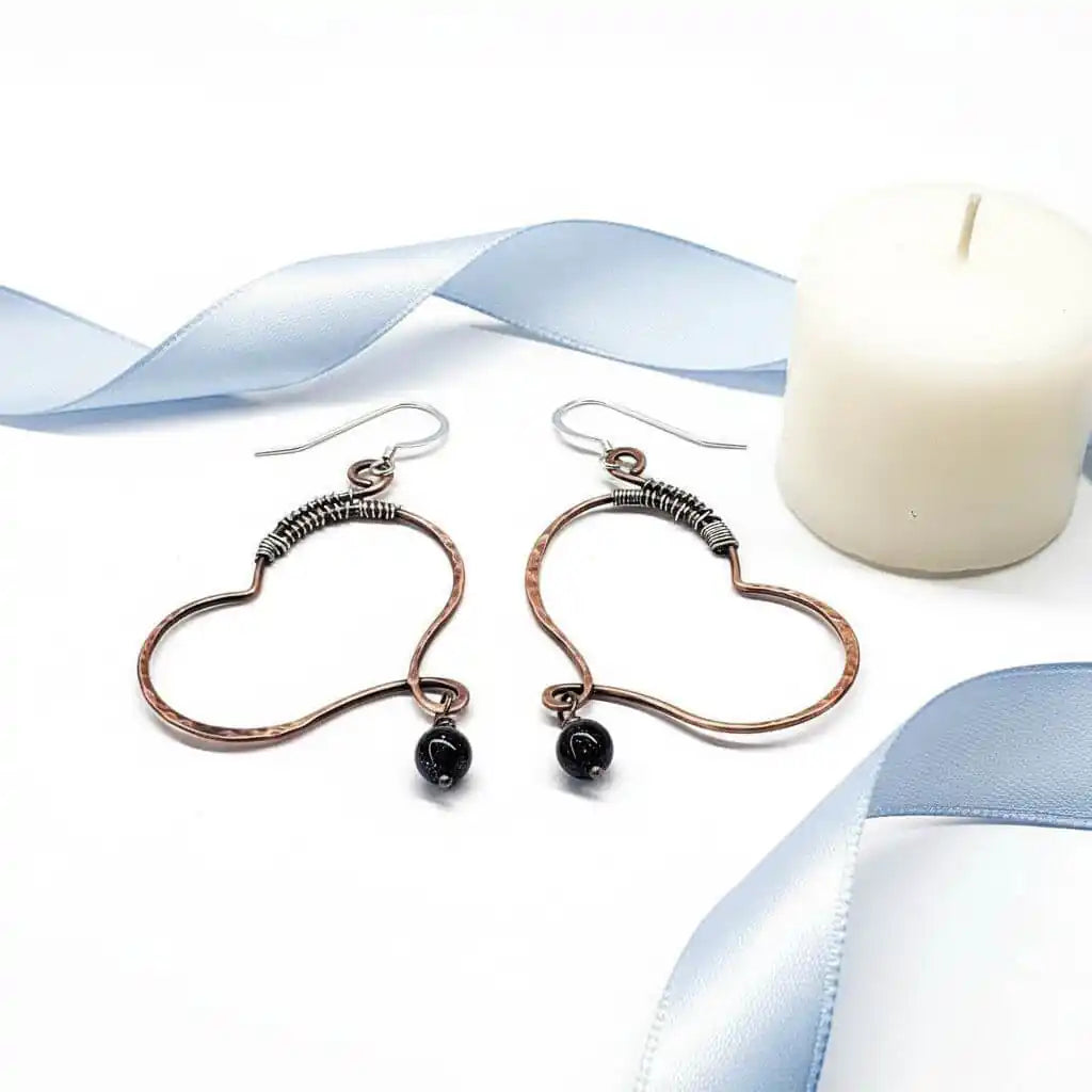 Sculpted Copper Butterfly Wing Abuse Survivor Earrings
