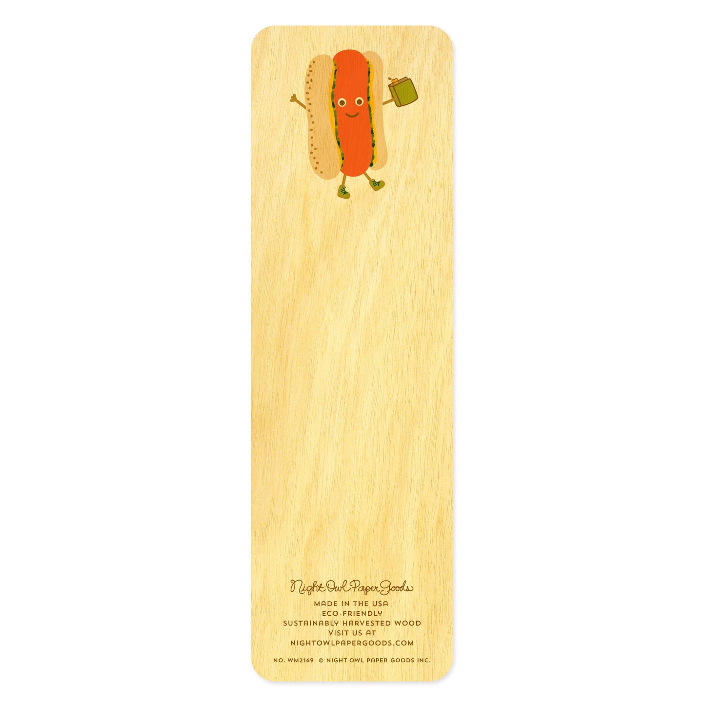 Hot Dog Wood Bookmark