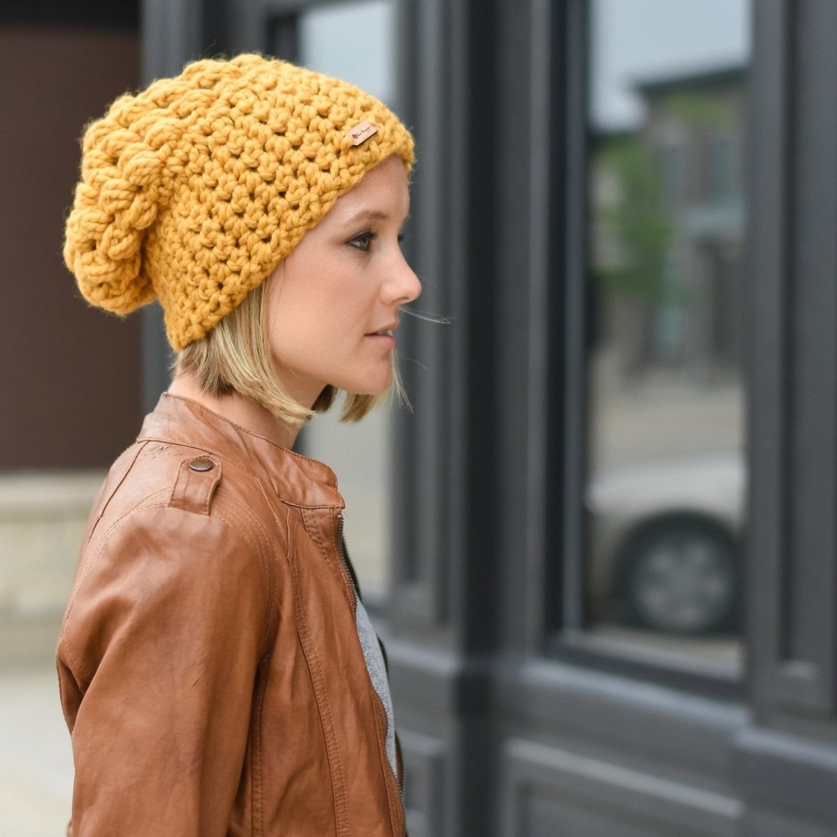 Women's Slouch Hat | Yellow Slouchy Beanie